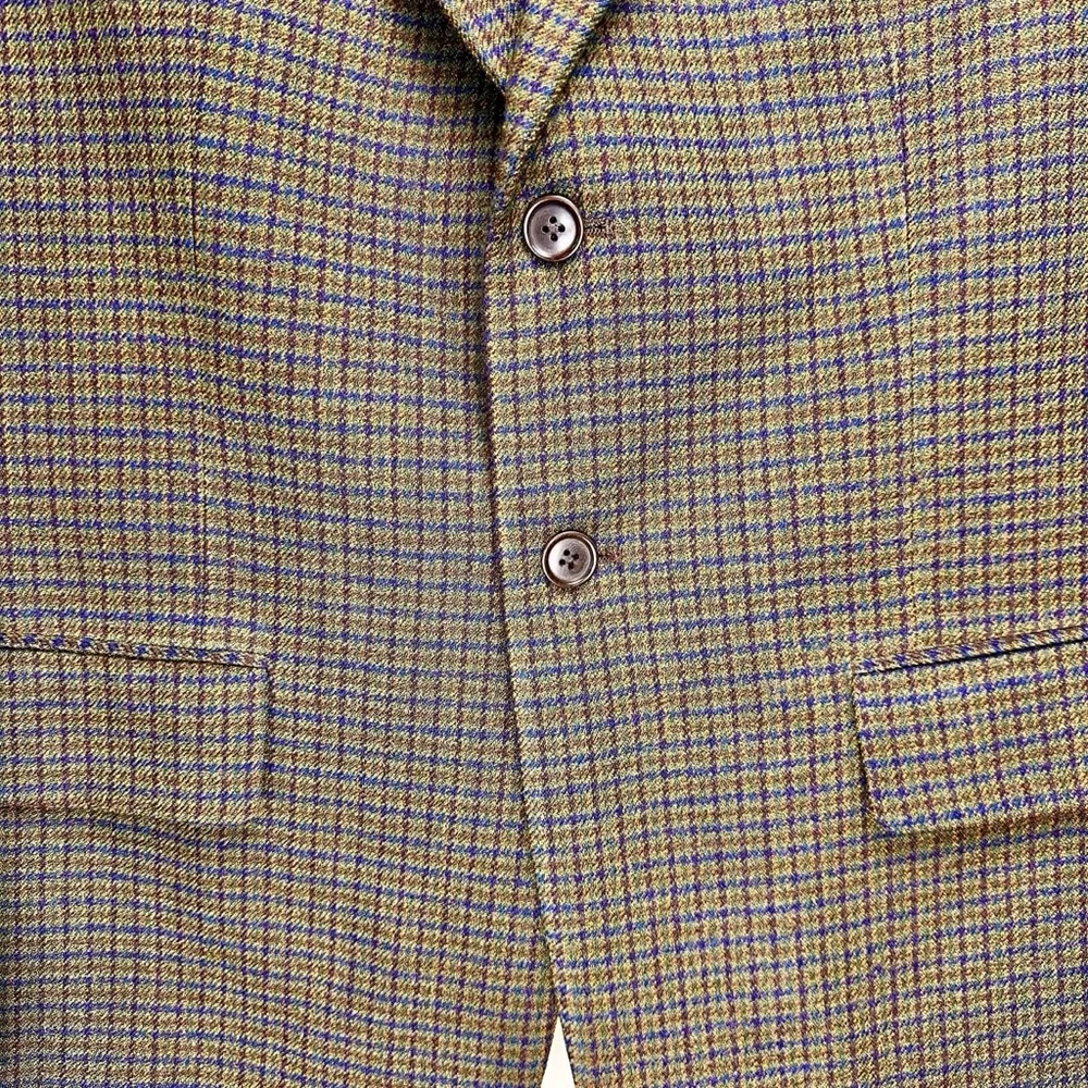 VTG Nautica Men's 44R Houndstooth Sport Coat Brown Tweed‎ Blazer Jacket 2 Button